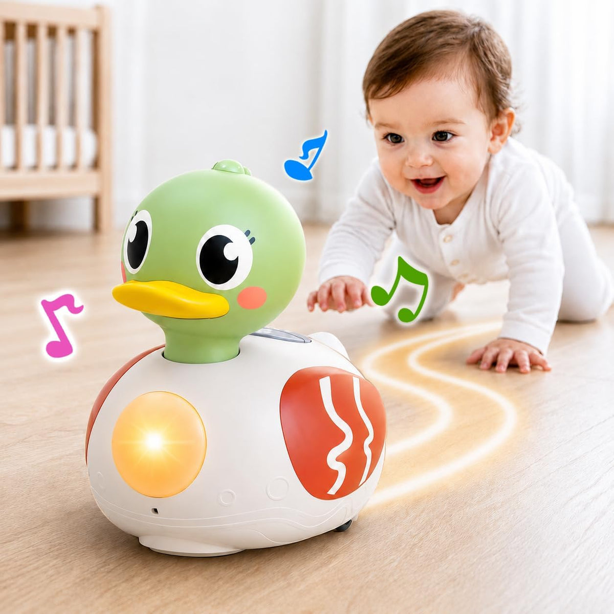 iPlay, iLearn Juguete musical de pato para bebé, juguete para gatea...