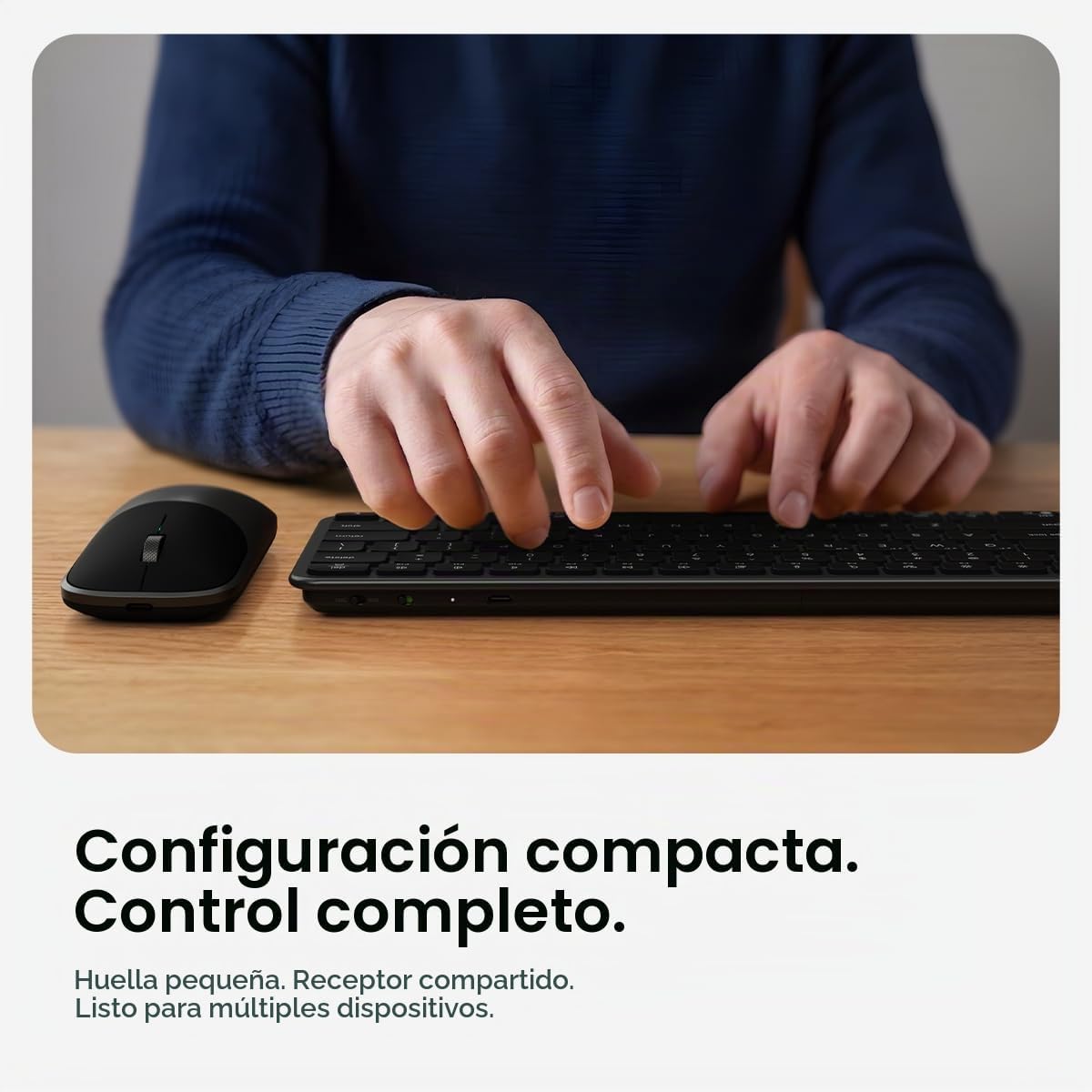 Satechi Combo de teclado y mouse inalámbricos, Slim CEX1 con empare...