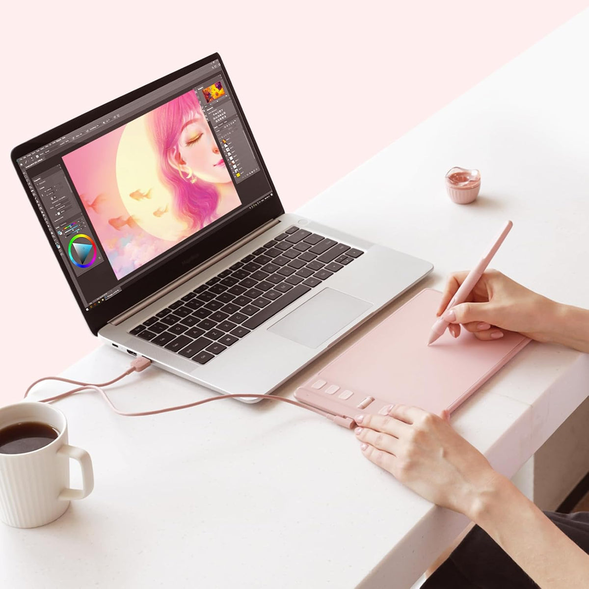 HUION Inspiroy 2 Pequeña Tableta de Dibujo, Tableta de Arte Digital...