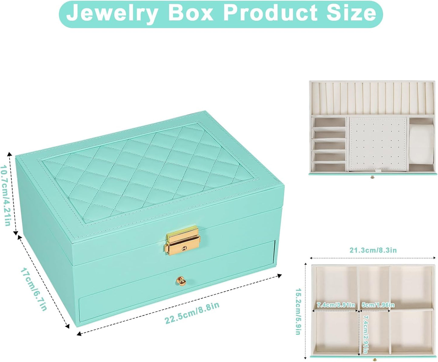GUOER Joyero para mujeres, niñas y esposas, organizador de joyas gr...
