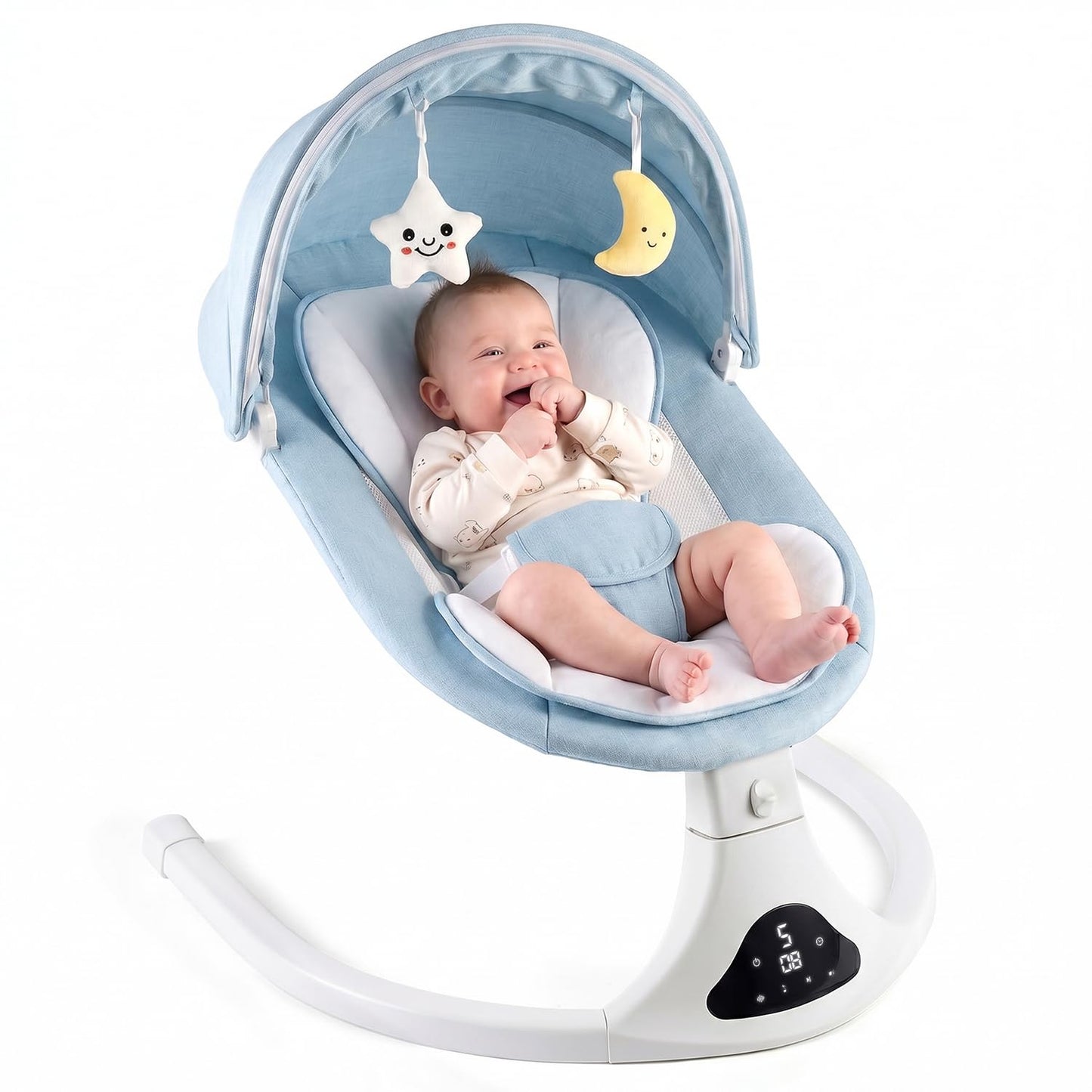 Columpio inteligente para bebé con Bluetooth y control remoto - 5 v...