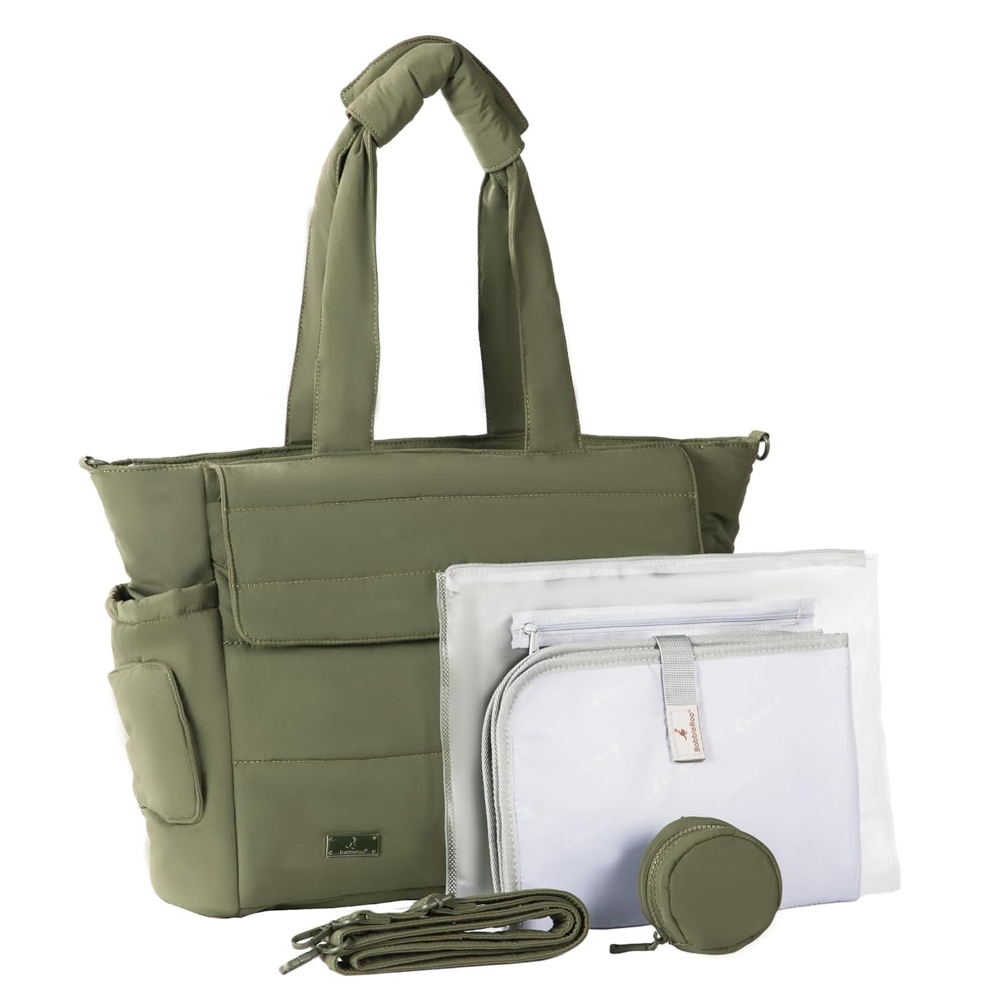 BabbleRoo Flo Bolsa de pañales, bolsa de pañales acolchada suave de...