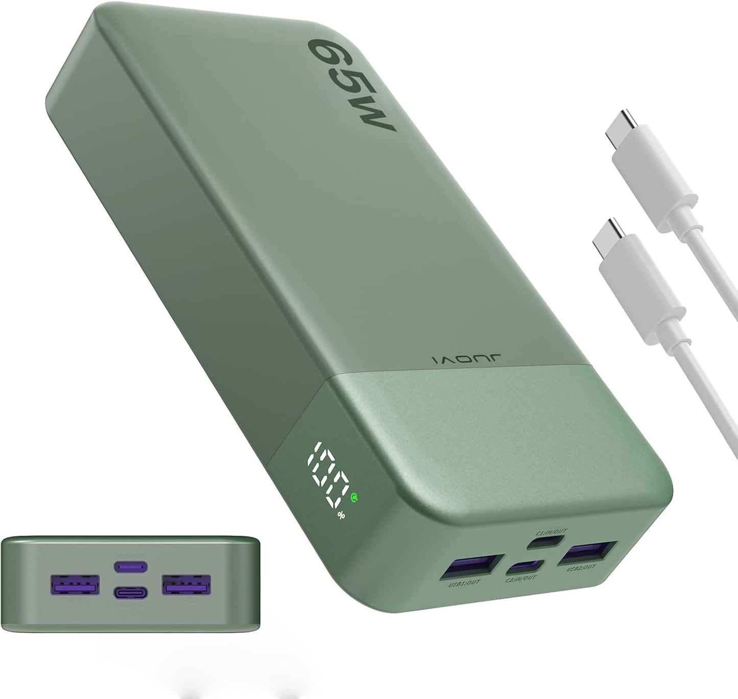 JUOVI Cargador portátil de 65 W para portátil Power Bank 20000mAh |...