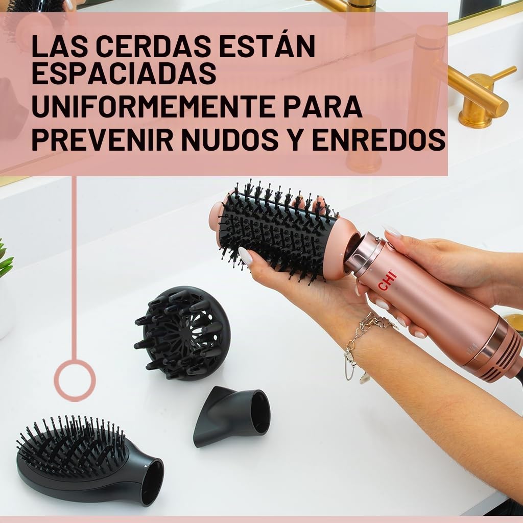 CHI Volumizer Cepillo soplador 4 en 1, secador de pelo para cabello...