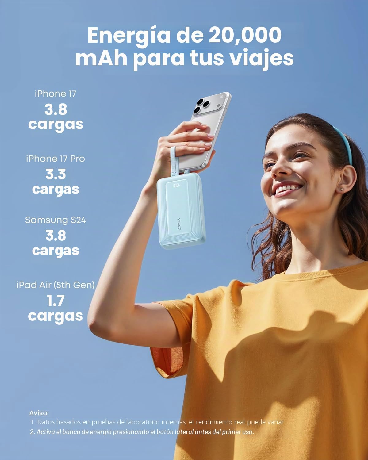 Anker Zolo - Banco de energía (versión actualizada 2025), carga ráp...