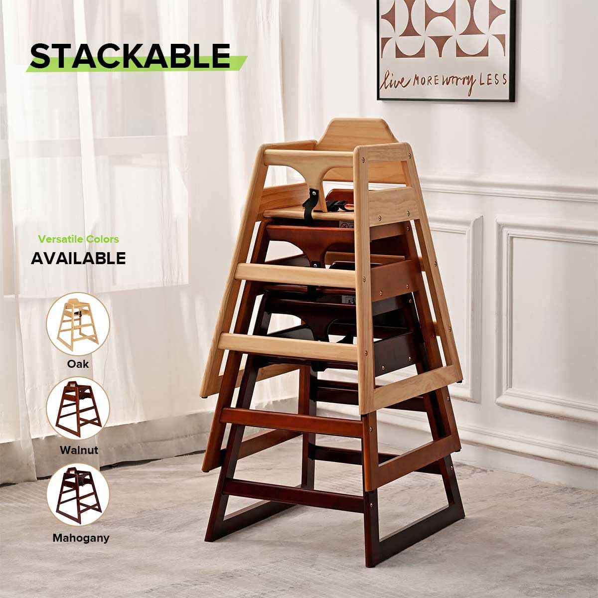 LZMS Trona de madera para bebés y niños pequeños | Asiento comercia...
