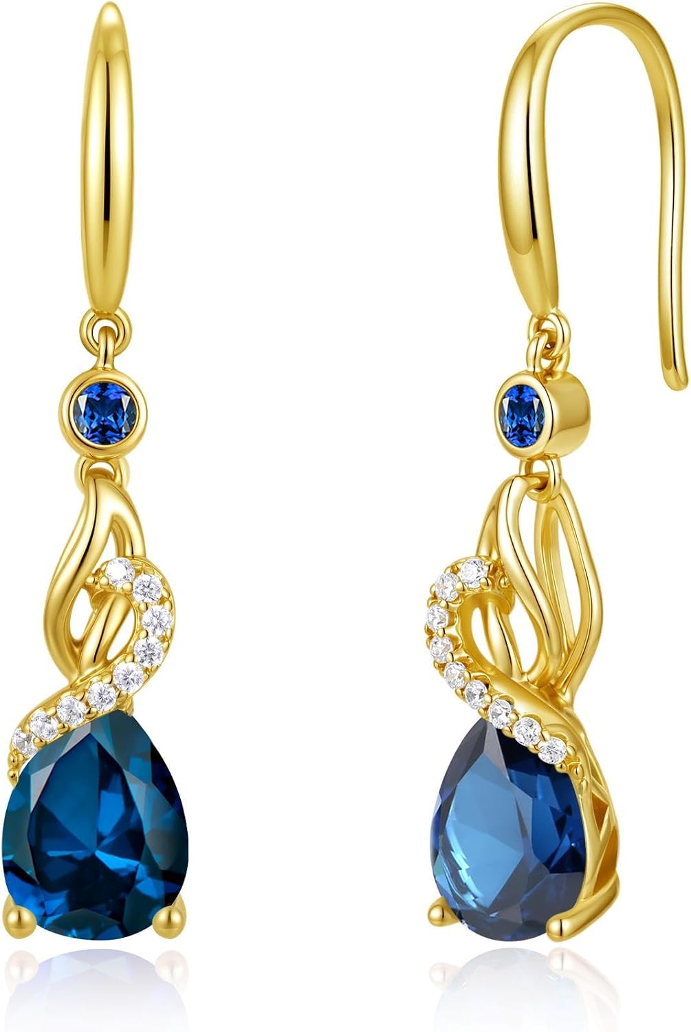 FANCIME Pendientes colgantes con piedra natal de pera para mujer de...