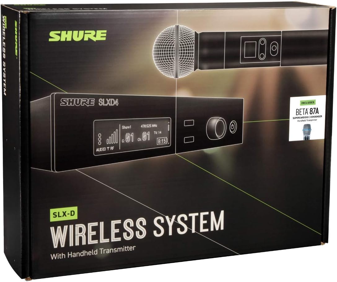 Shure Sistema de micrófono inalámbrico digital SLXD24\/B87A, incluy...