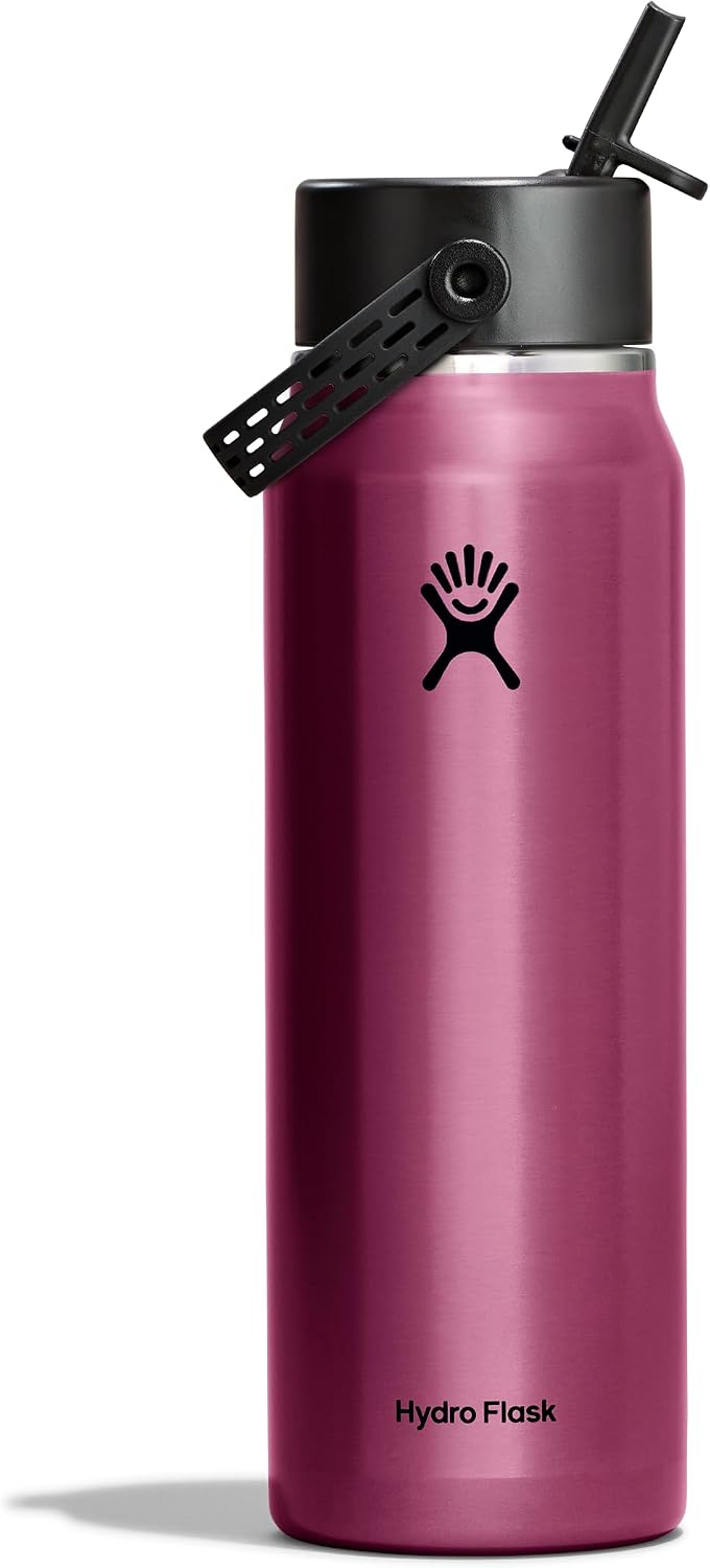 Hydro Flask Tapa de popote ancha y ligera de 32 onzas, botella de a...
