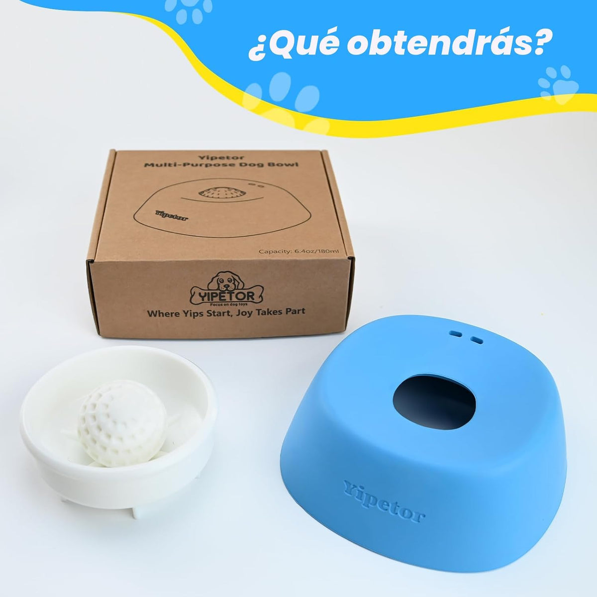 Yipetor - Cuenco para lamer perro, bola enrollada en alimentador le...