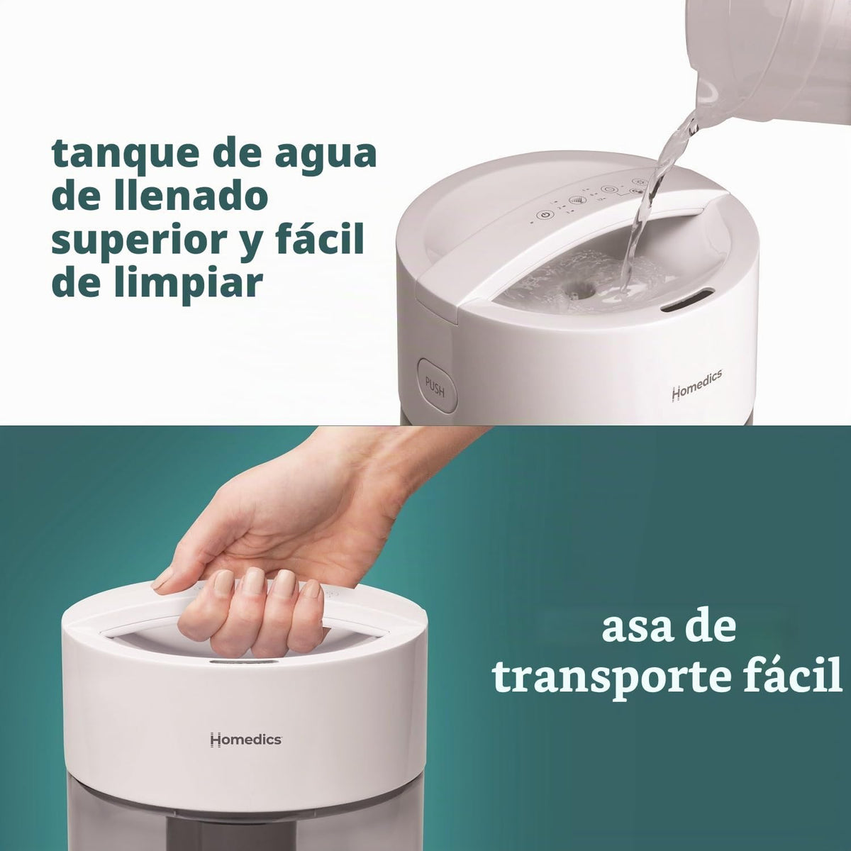 Homedics Humidificadores de niebla fría para dormitorio, hogar, gua...