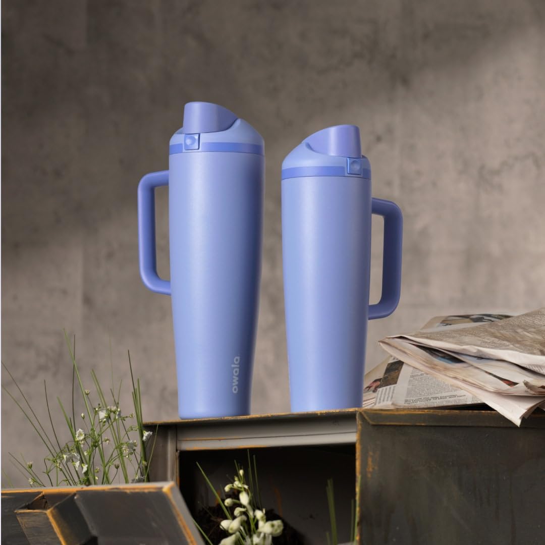 Owala FreeSip - Botella de agua de acero inoxidable de 40 onzas, co...