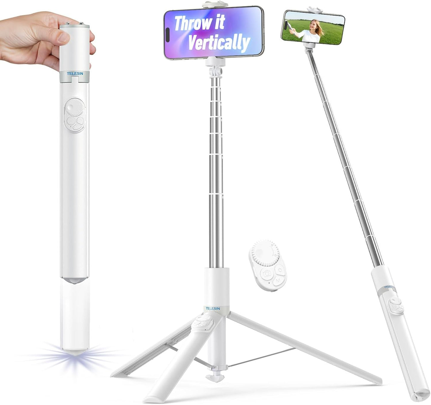 Trípode automático para iPhone, TELESIN Trípodes de teléfono de ape...
