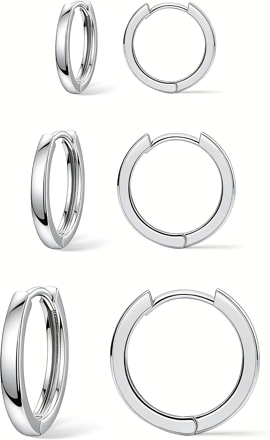 Juego de 3 pares de aretes de aro de oro para mujer, joyería de mod...