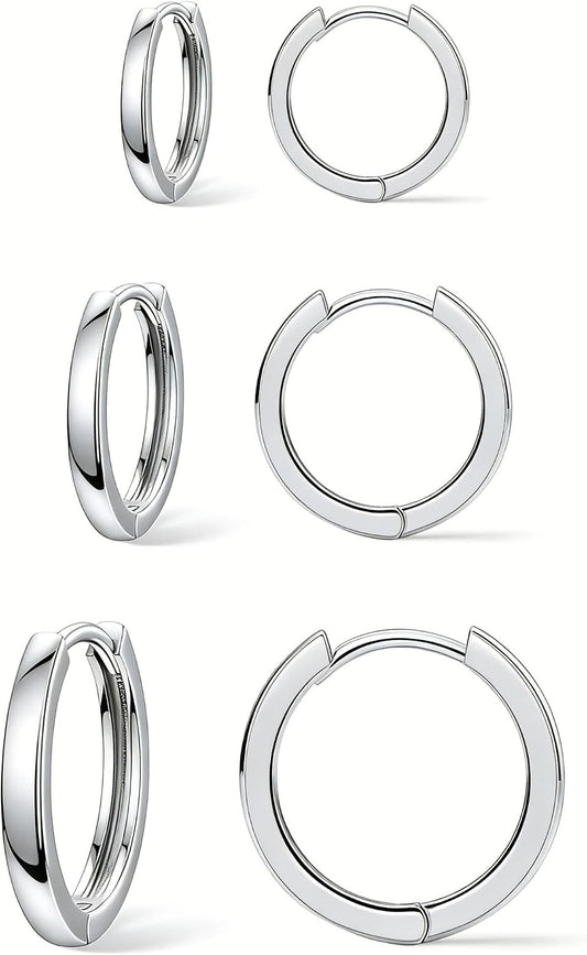 Juego de 3 pares de aretes de aro de oro para mujer, joyería de mod...