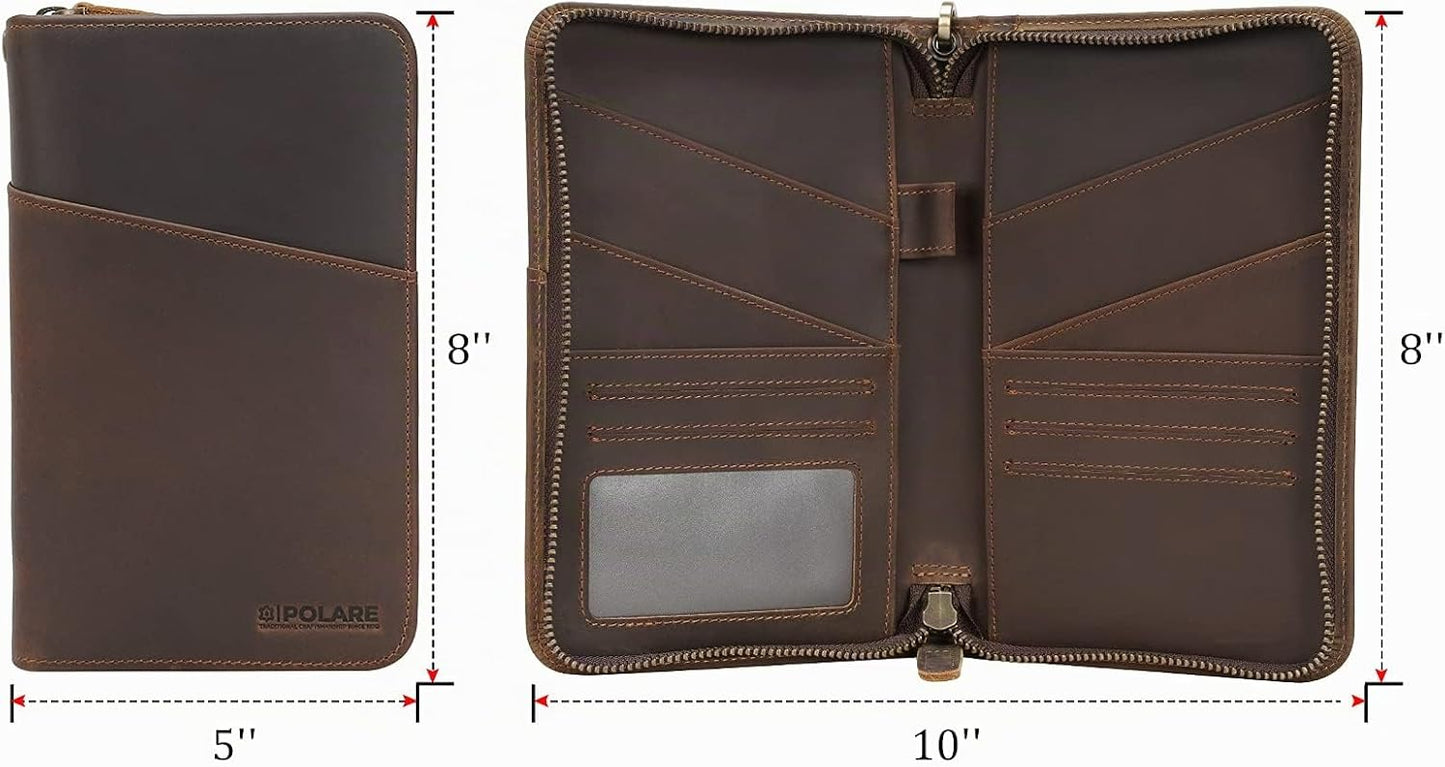 Polare - Funda de piel de grano completo para pasaporte, para hombr...