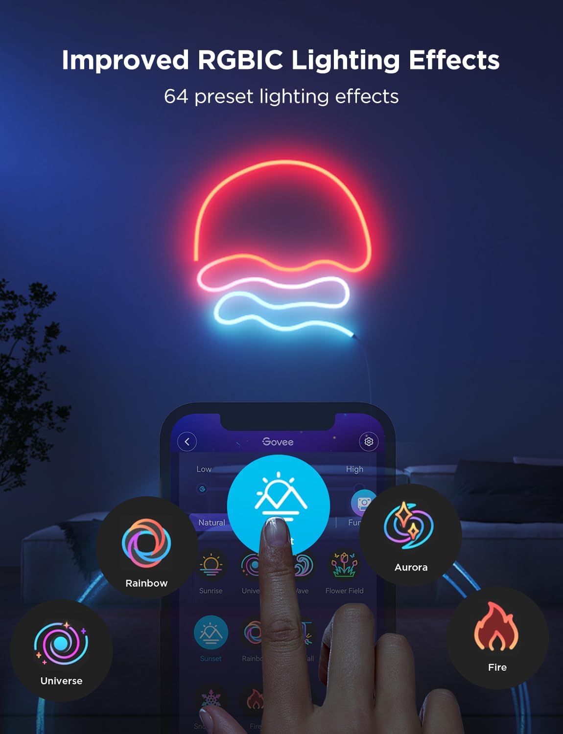 Govee RGBIC Luces de Neón, Luz de Cuerda de Neón LED Inteligente 2...