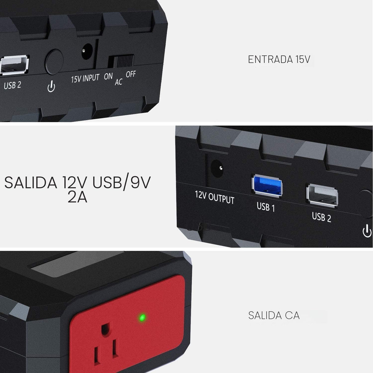 SinKeu Banco de energía portátil de 24000 mAh con salida de CA, car...