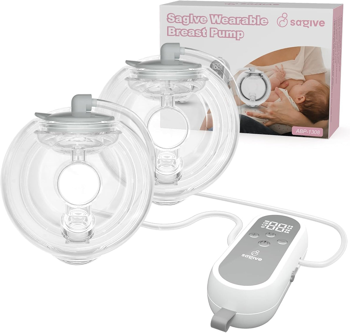 Saglve Extractor de leche portátil ABP-1308 | Comodidad de nivel de...