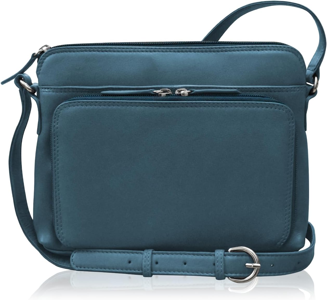ili New York Bolsos cruzados de cuero genuino para mujer, organizad...