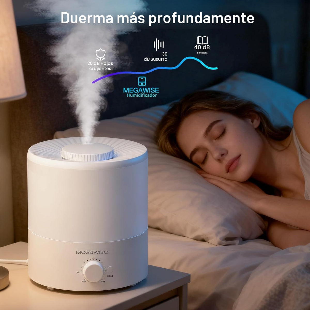 MEGAWISE Paquete de 2 humidificadores de niebla fría, tanque de 2 l...