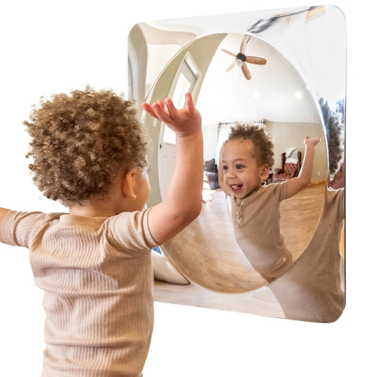 Spark &amp; Wow Espejo sensorial de pared para niños pequeños, gran...