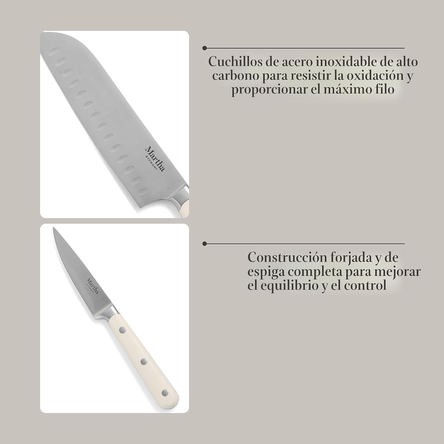 MARTHA STEWART Eastwalk Juego de 14 cuchillos de cocina de acero in...