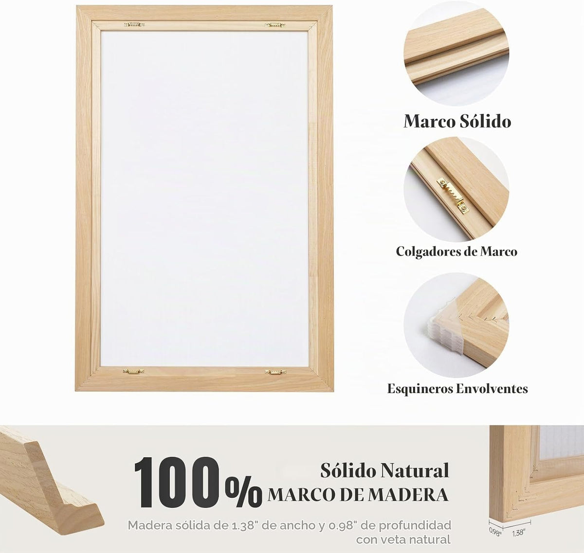 Arte de pared abstracto neutro con marco grande para sala de estar,...
