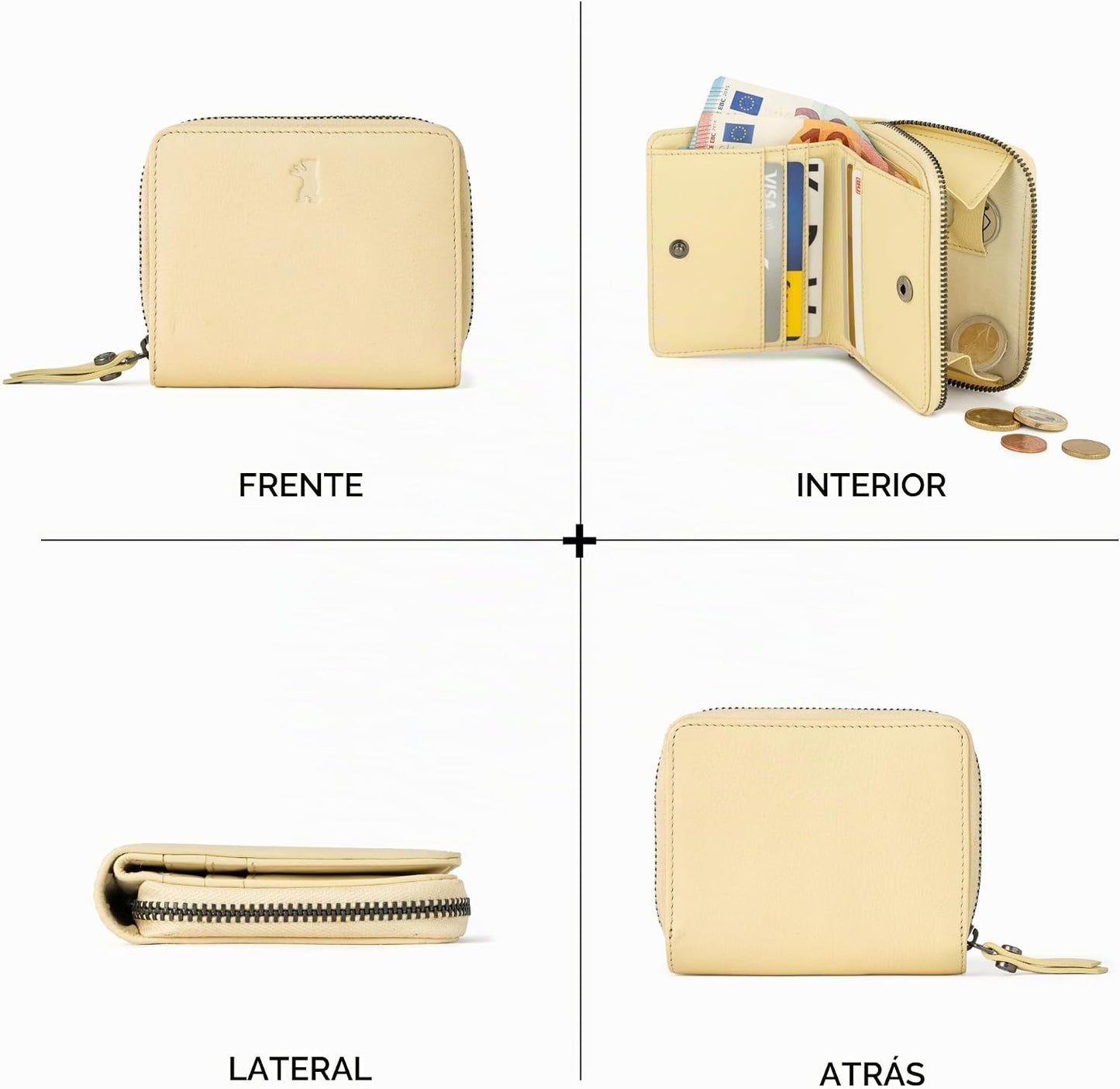 BERLINER BAGS Cartera pequeña de cuero genuino Sara, caja de regalo...
