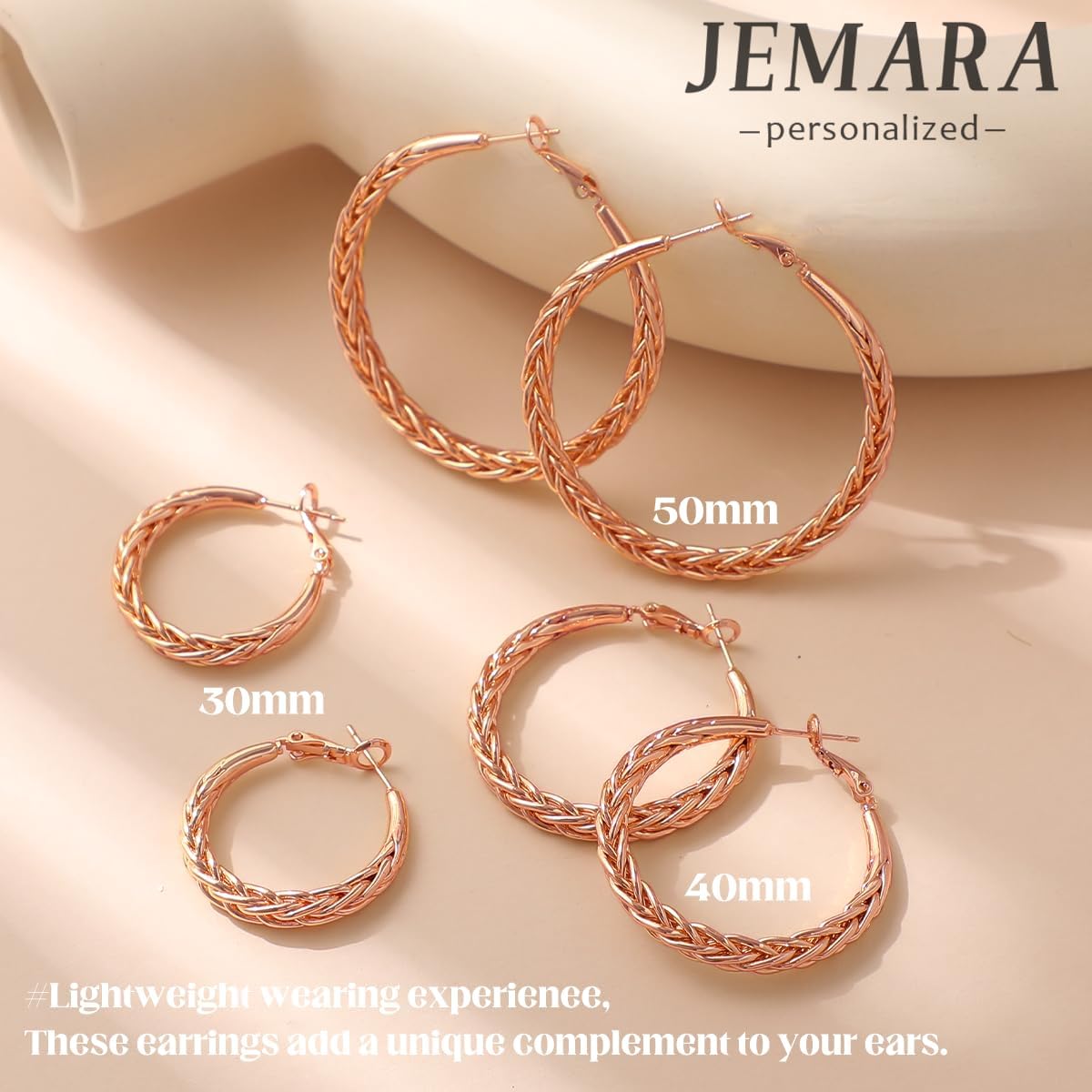 JEMARA Pendientes de Aro de Plata para Mujer a la Moda Hipoalergéni...