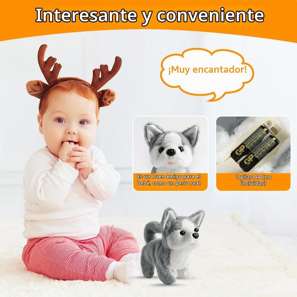 KSABVAIA Juguete de Peluche Husky Cachorro Perro Electrónico Intera...