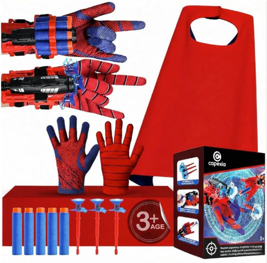 Juego de juguetes de superhéroe: incluye 2 tiradores, 2 guantes y 1...