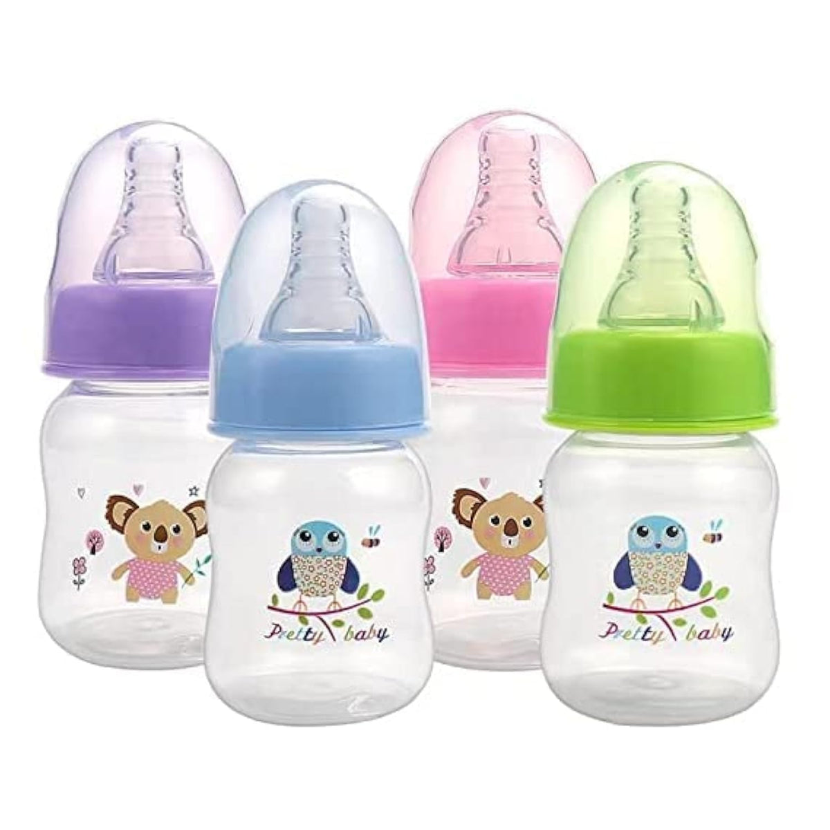 Pretty Baby Paquete de 4 biberones anticólicos de 2 oz (2.0 fl oz)...