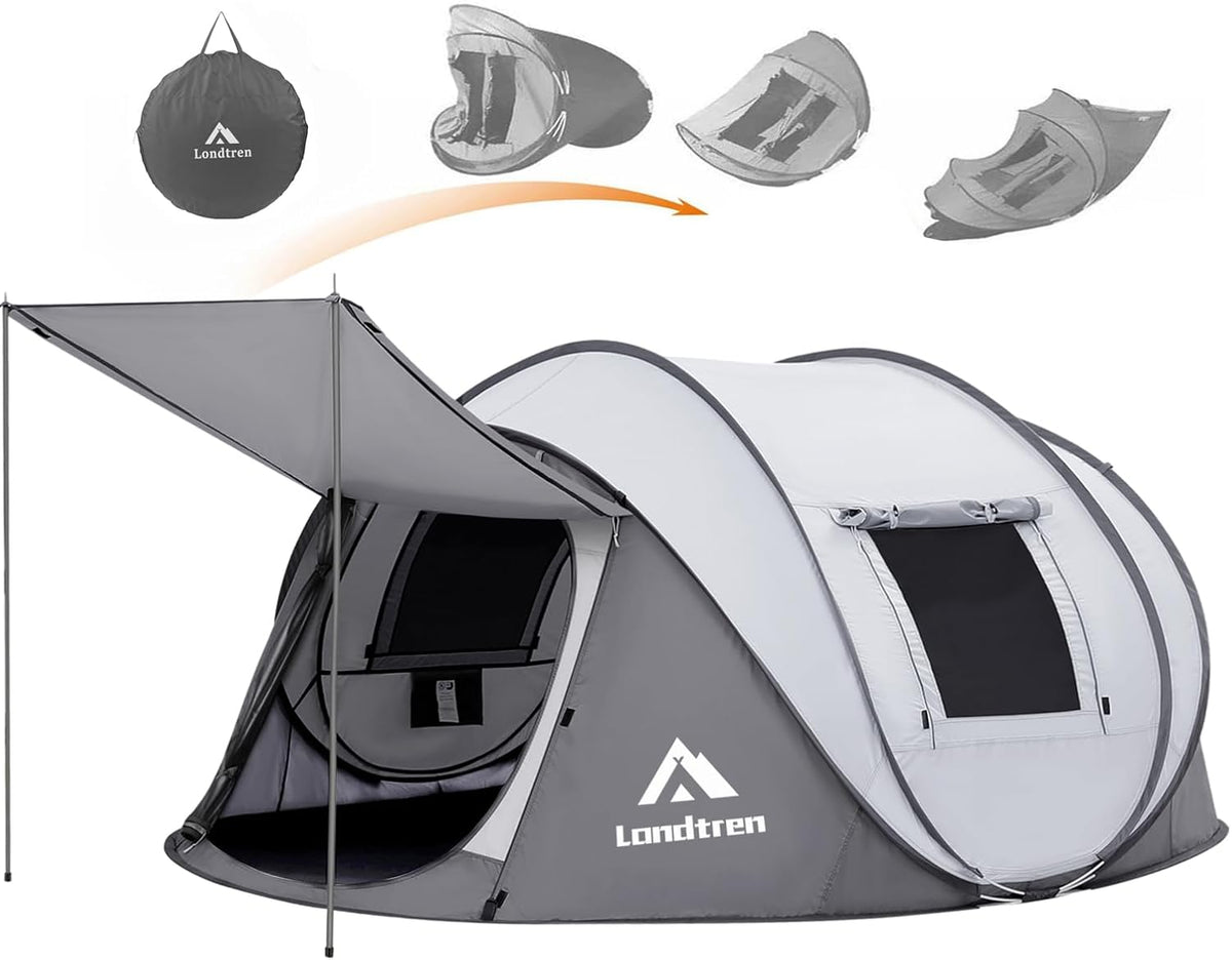 Tienda de campaña desplegable fácil para 4 personas, impermeable, c...