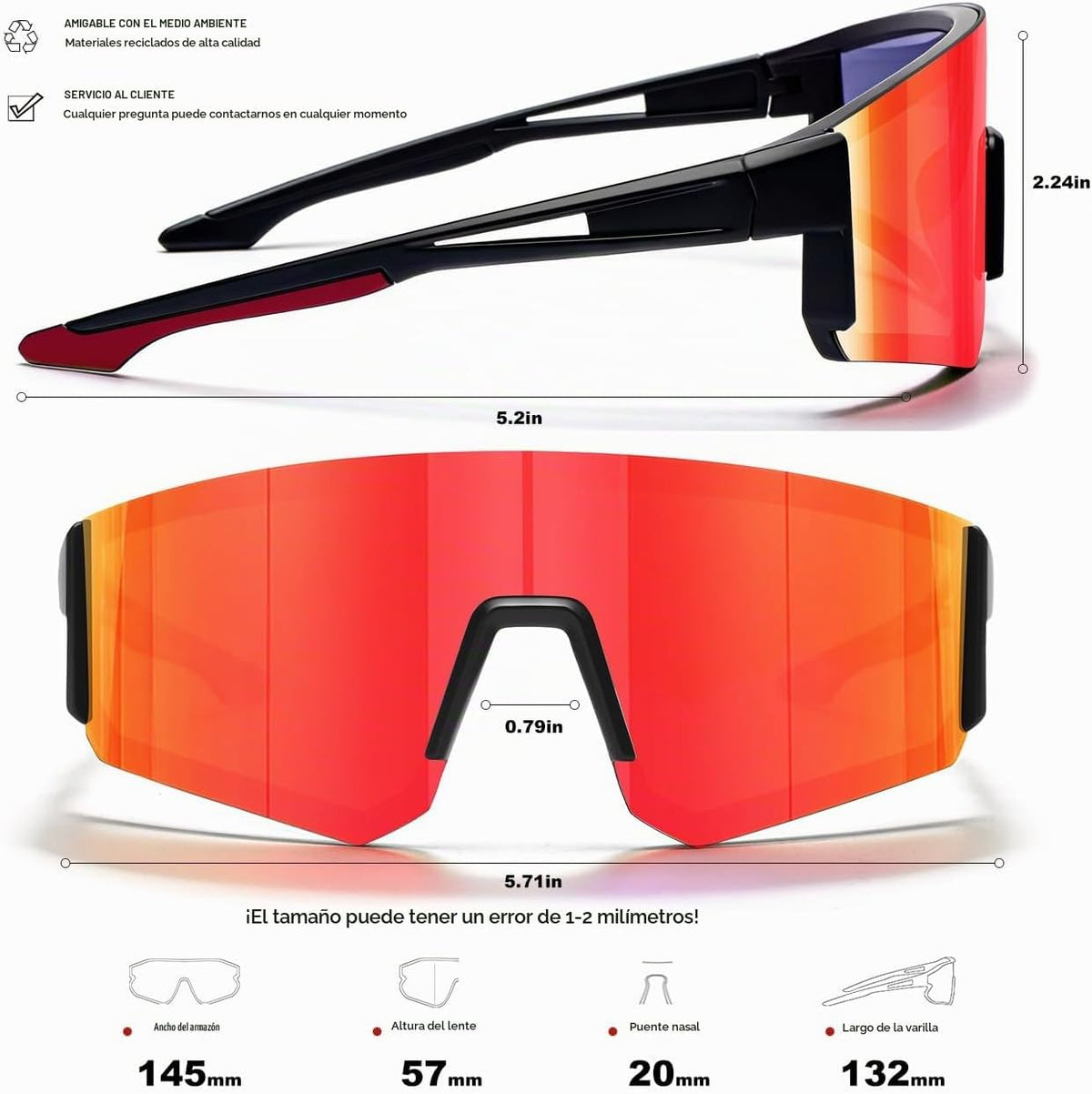 SEKKAF Gafas de sol polarizadas para hombres y mujeres, gafas de so...