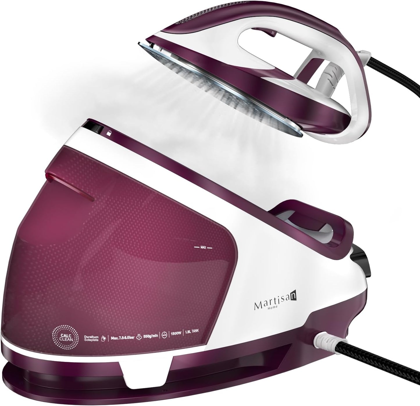 Martisan Plancha generadora de vapor para ropa, estación de vapor L...