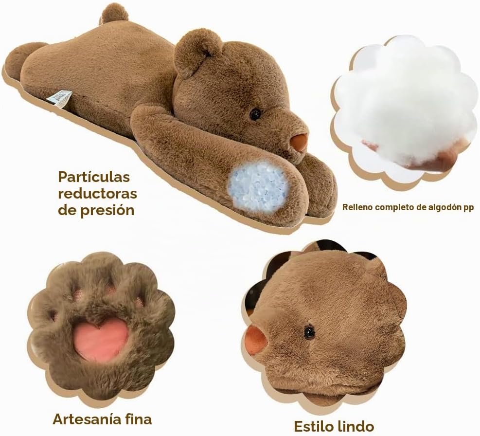 SNOWOLF Animales de peluche de oso con peso, Almohada de peluche de...