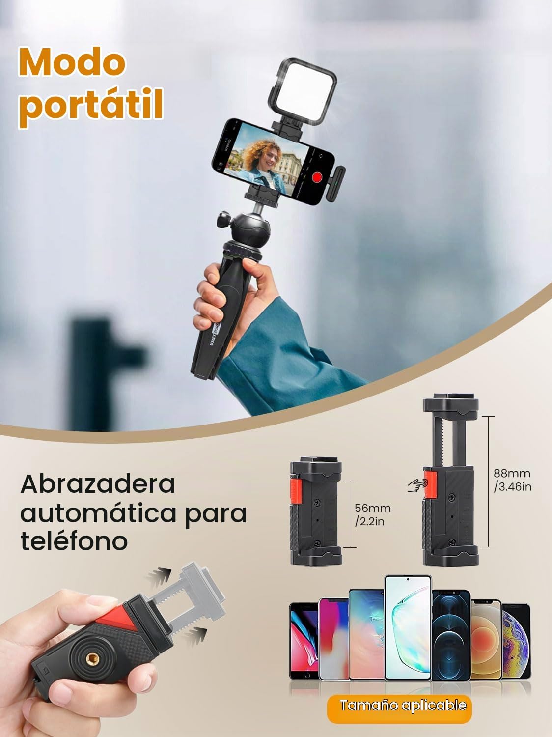 USKEYVISION Kit de vlogging mejorado con micrófono de solapa inalám...