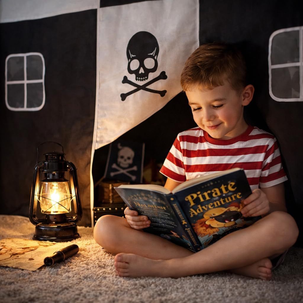 HLS Tienda de campaña pirata para niños, se adapta a camas individu...