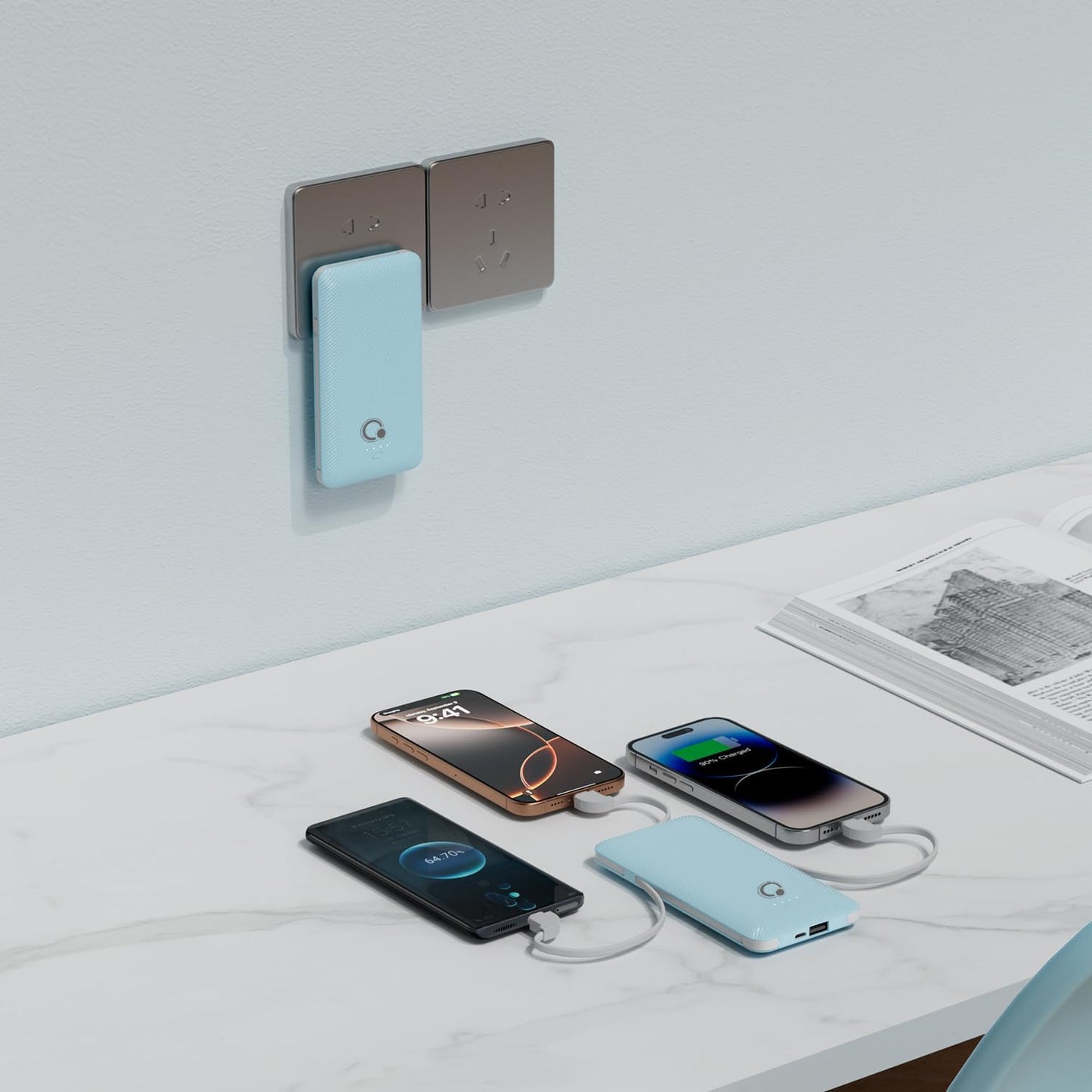Q 10000 mAh Banco de energía, cargador portátil delgado, paquete de...