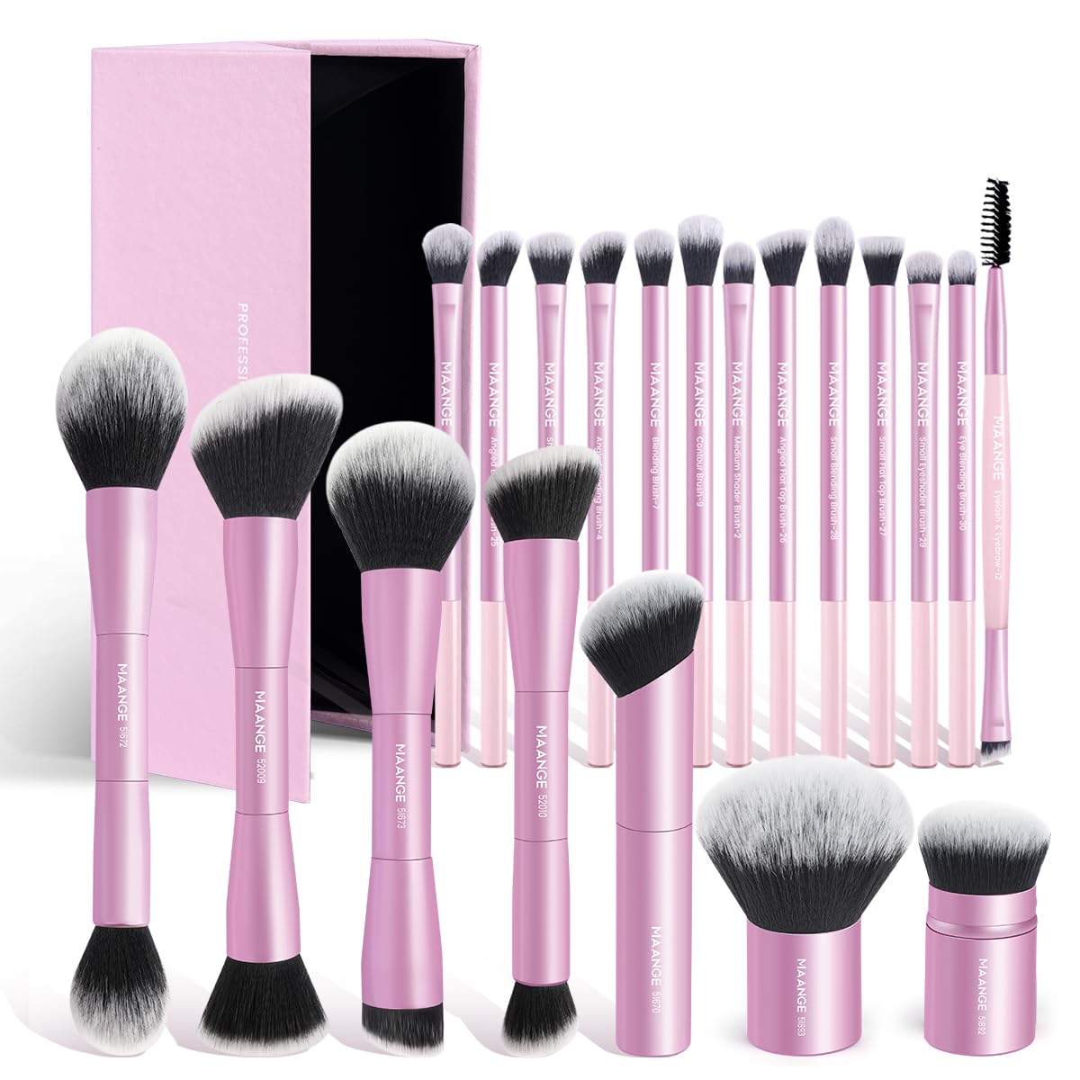 MAANGE 20 piezas de brochas de maquillaje con caja de regalo, broch...