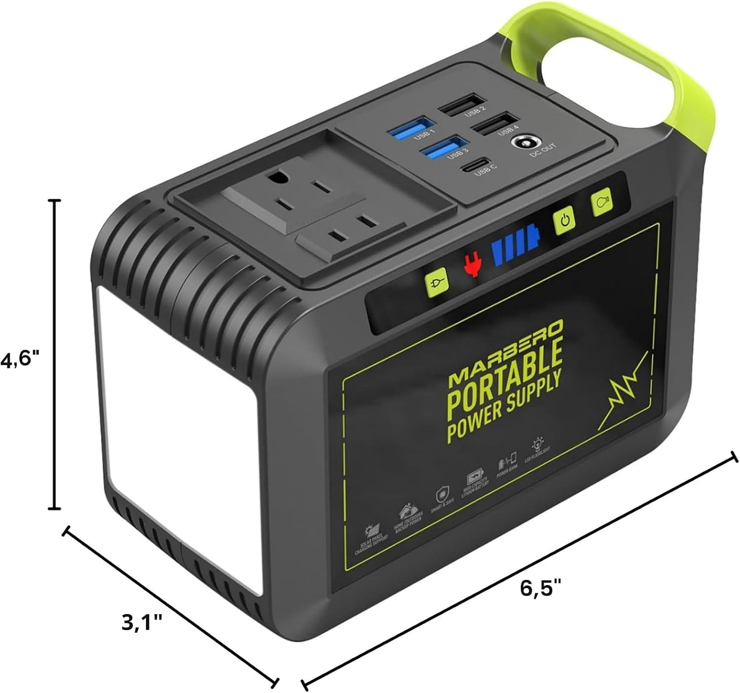MARBERO - Estación de energía portátil, 88 Wh, batería de litio, ge...