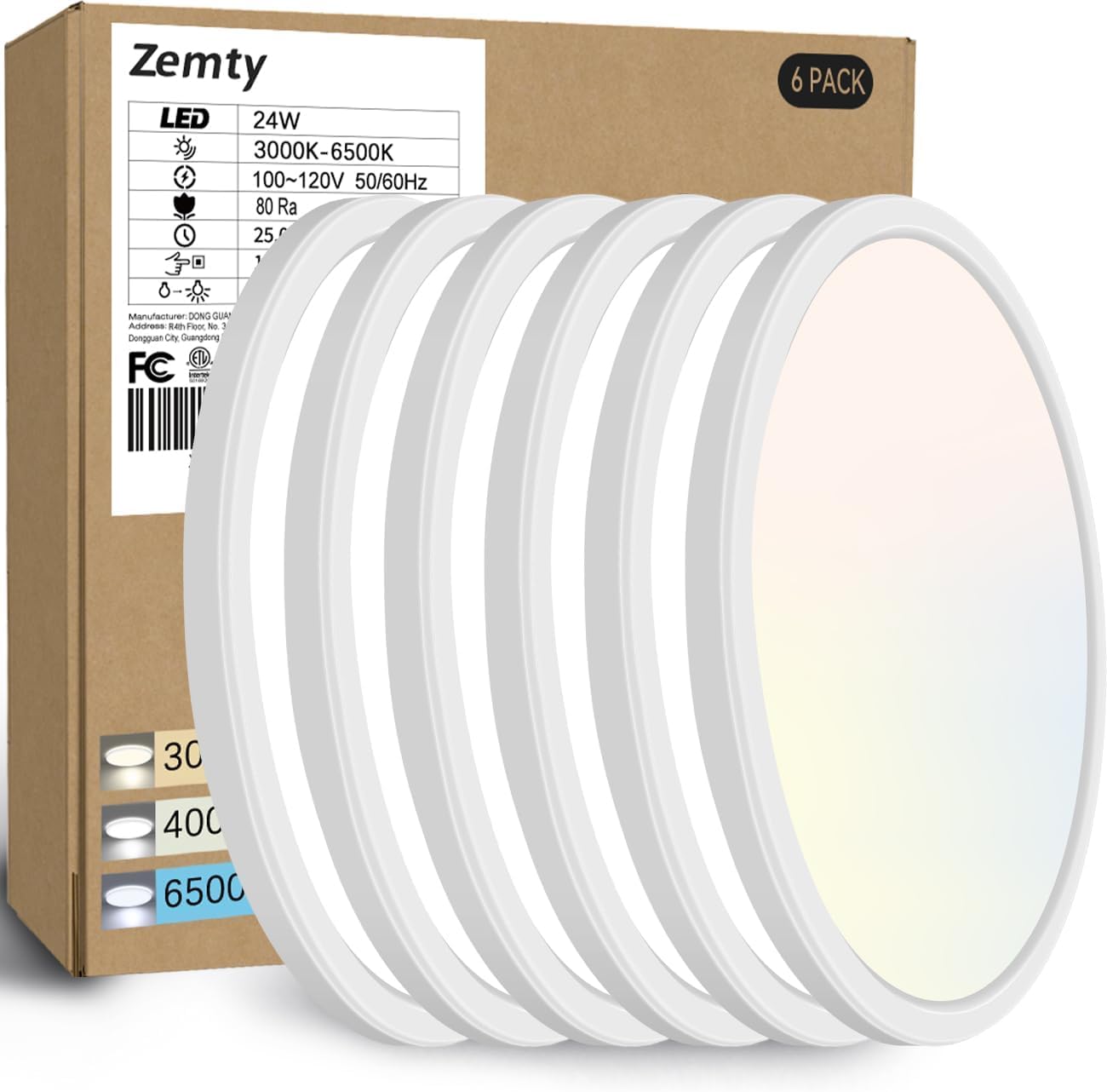 zemty - Paquete de 6 luces led de techo empotradas de 12 pulgadas,...