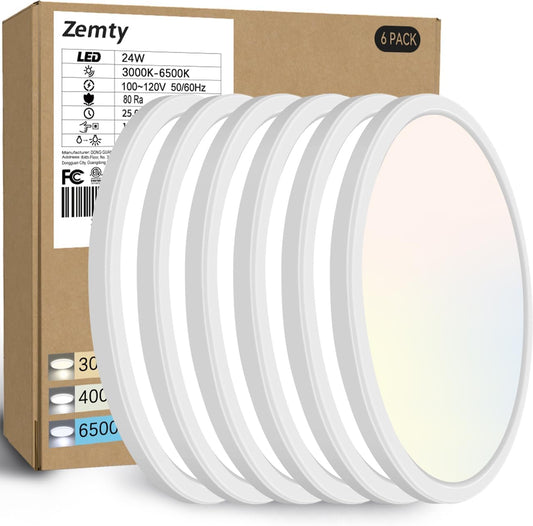 zemty - Paquete de 6 luces led de techo empotradas de 12 pulgadas,...