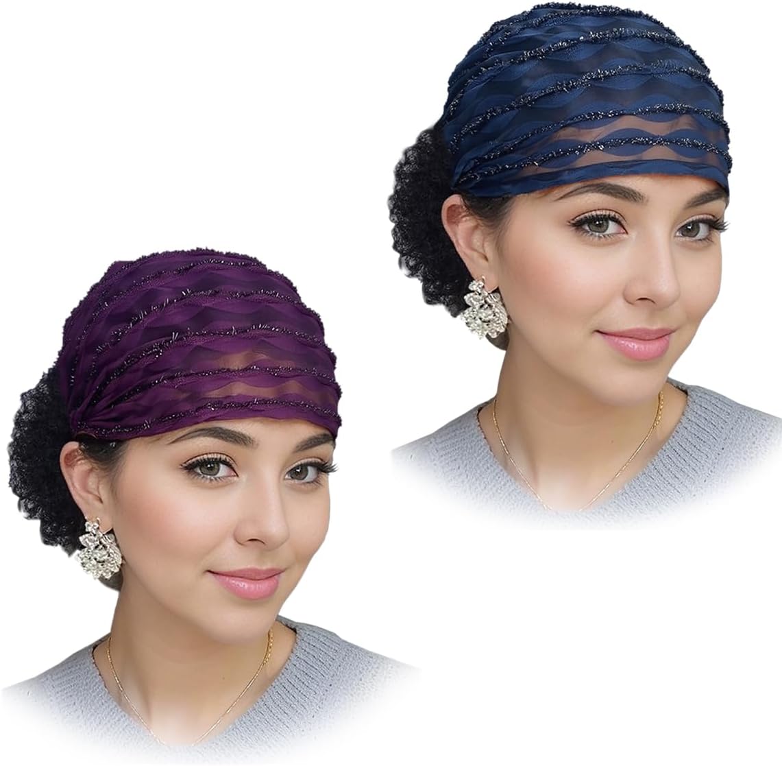 Pemilosci Paquete de 2 gorros de encaje para la cabeza, gorro de ma...
