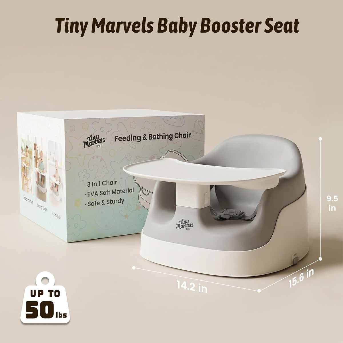 Tiny Marvels Asiento elevador con aberturas en forma de U de 5 pulg...