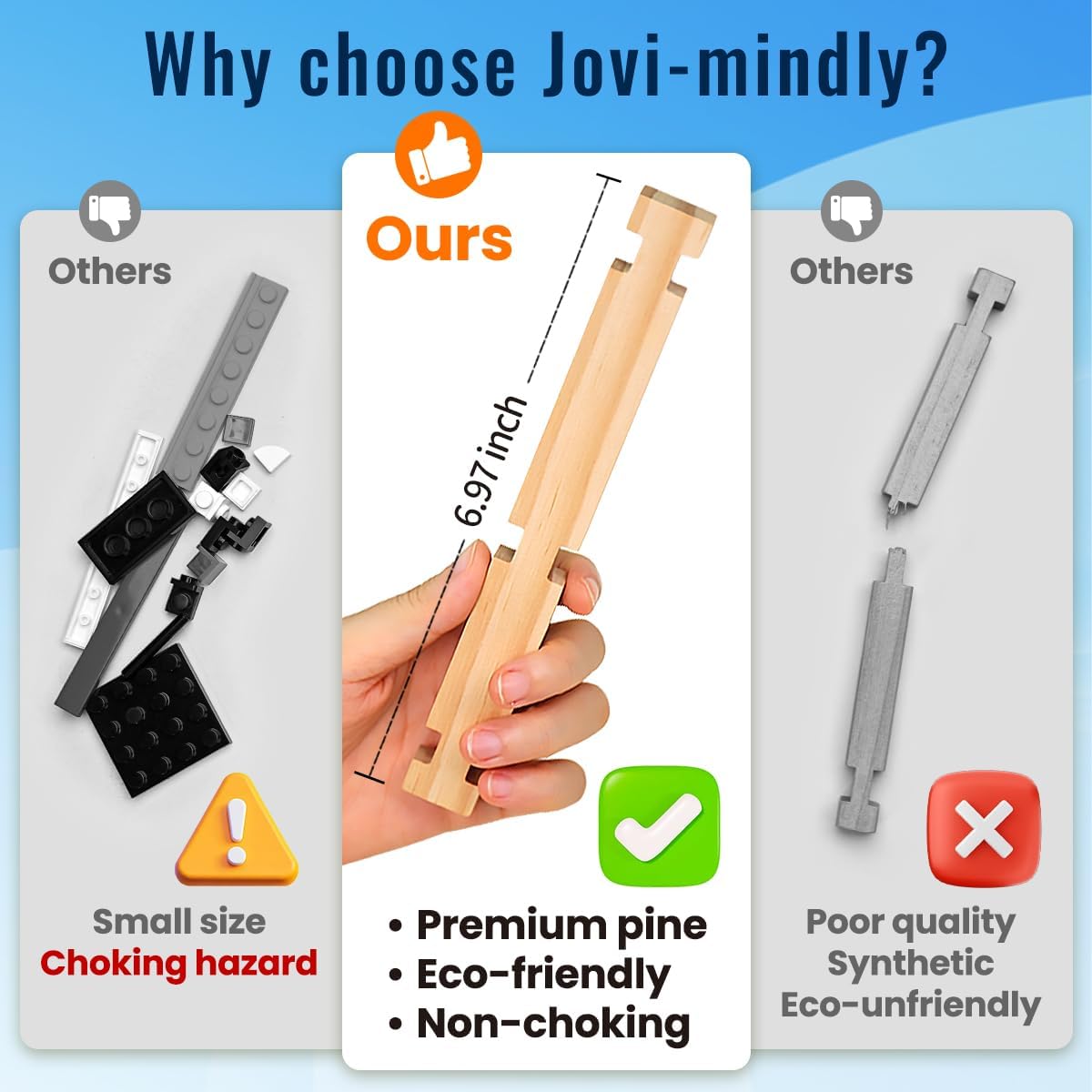 Jovi-mindly Notchies - Juego de bloques de construcción de madera (...