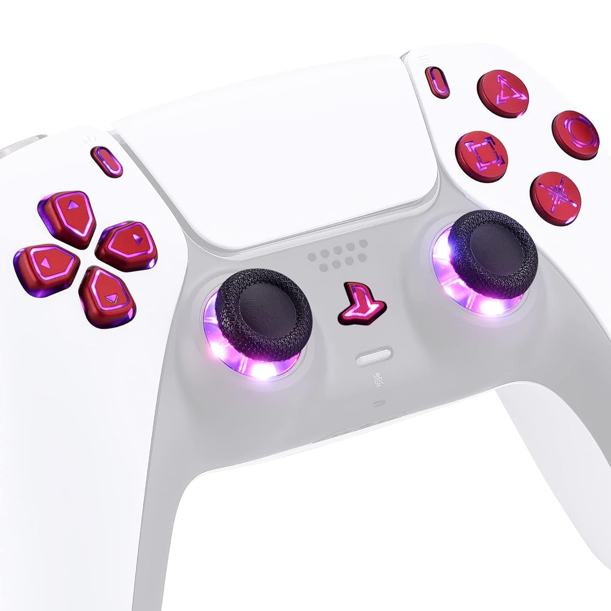 eXtremeRate Símbolos clásicos rojo escarlata D-pad Thumbstick Opció...