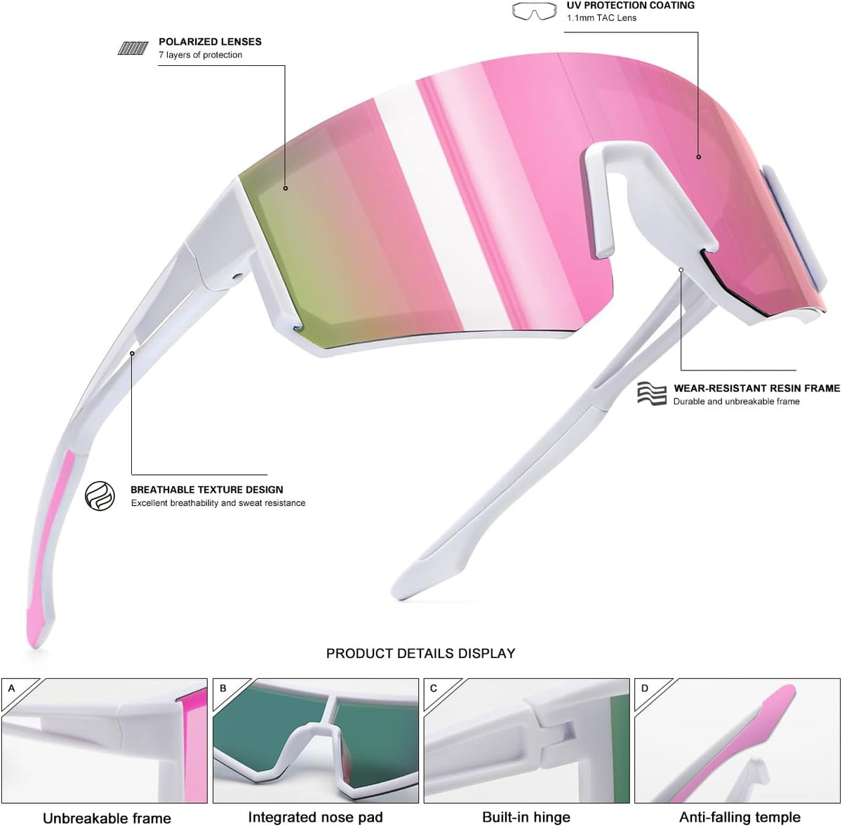 SEKKAF Gafas de sol polarizadas para hombres y mujeres, gafas de so...
