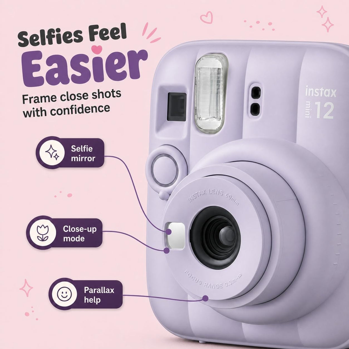 Fujifilm Instax Mini 13 Cámara instantánea Dreamy Purple + Paquete...